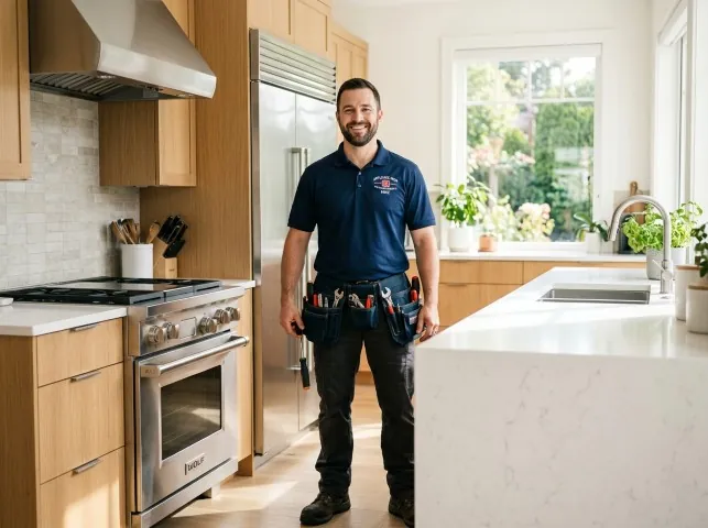 Appliance Repair Hero technician in a Belton, MO kitchen after an appliance repair